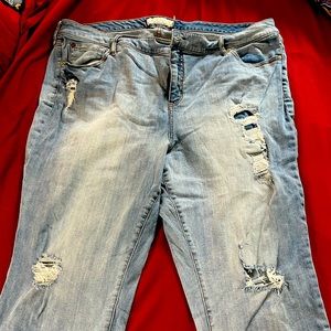 Torrid crop jeans distressed